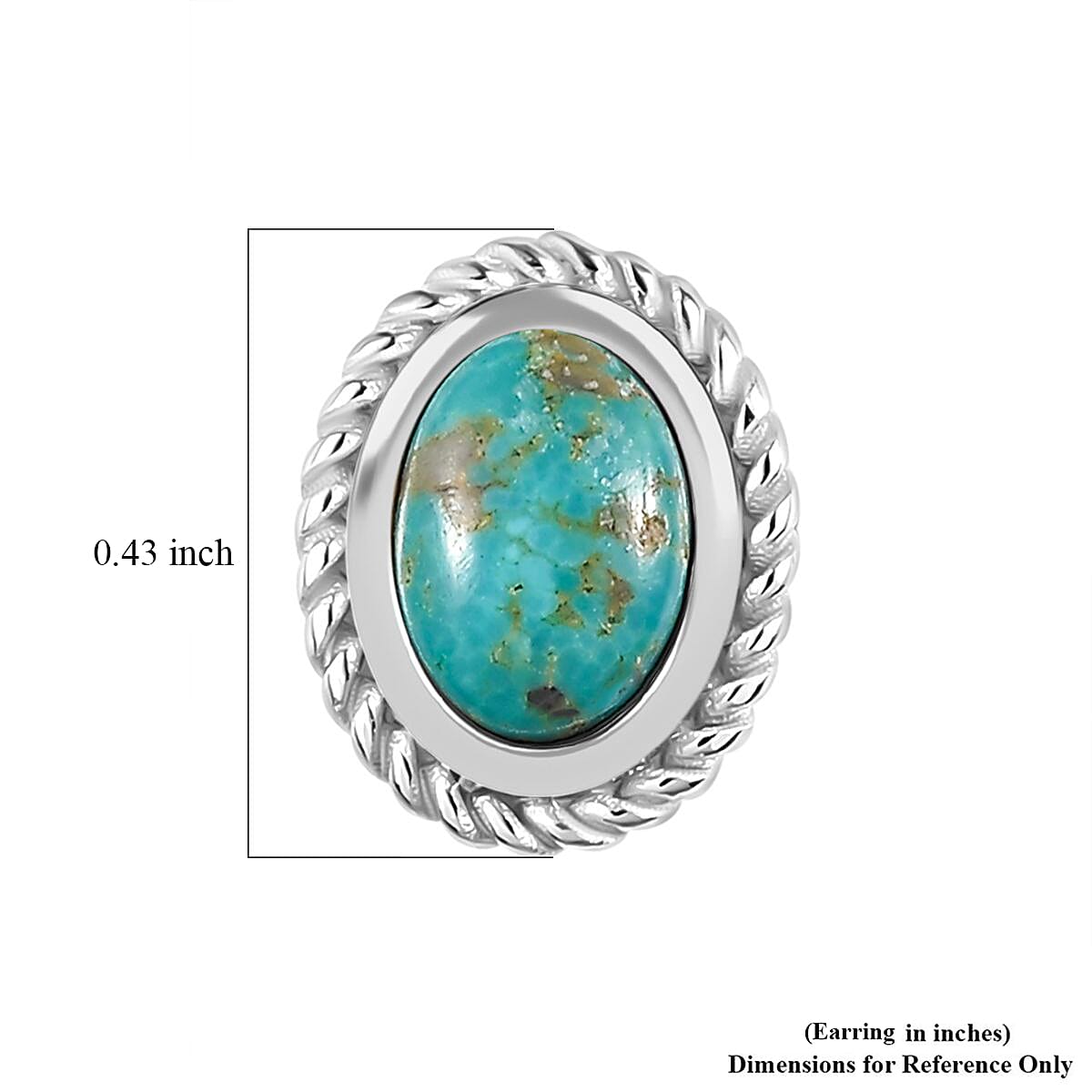 Artisan Crafted Sierra Nevada Turquoise 1.65 ctw Earrings in Rhodium Over Sterling Silver