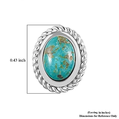 Artisan Crafted Sierra Nevada Turquoise 1.65 ctw Earrings in Rhodium Over Sterling Silver
