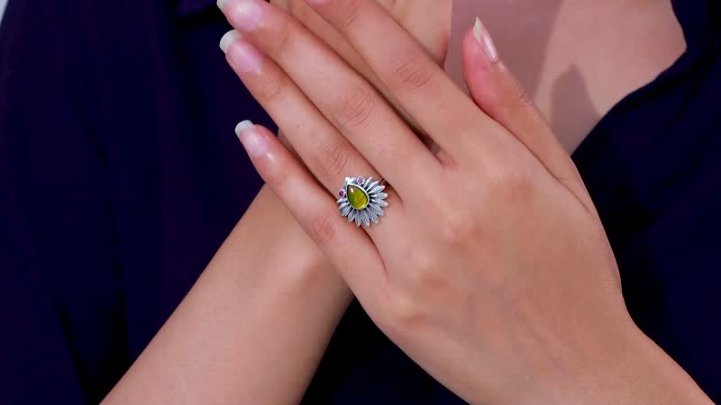 Canadian Ammolite, Orissa Rhodolite Garnet Ring in Sterling Silver (Size 7.0) 0.15 ctw
