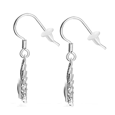 Artisan Crafted Canadian Ammolite and Orissa Rhodolite Garnet Native American Head Earrings in Black Oxidized Sterling Silver 0.25 ctw