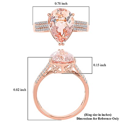 Certified and Appraised Iliana AAA Marropino Morganite and G-H SI Diamond 3.80 ctw Ring in 18K Rose Gold (Size 10.5)