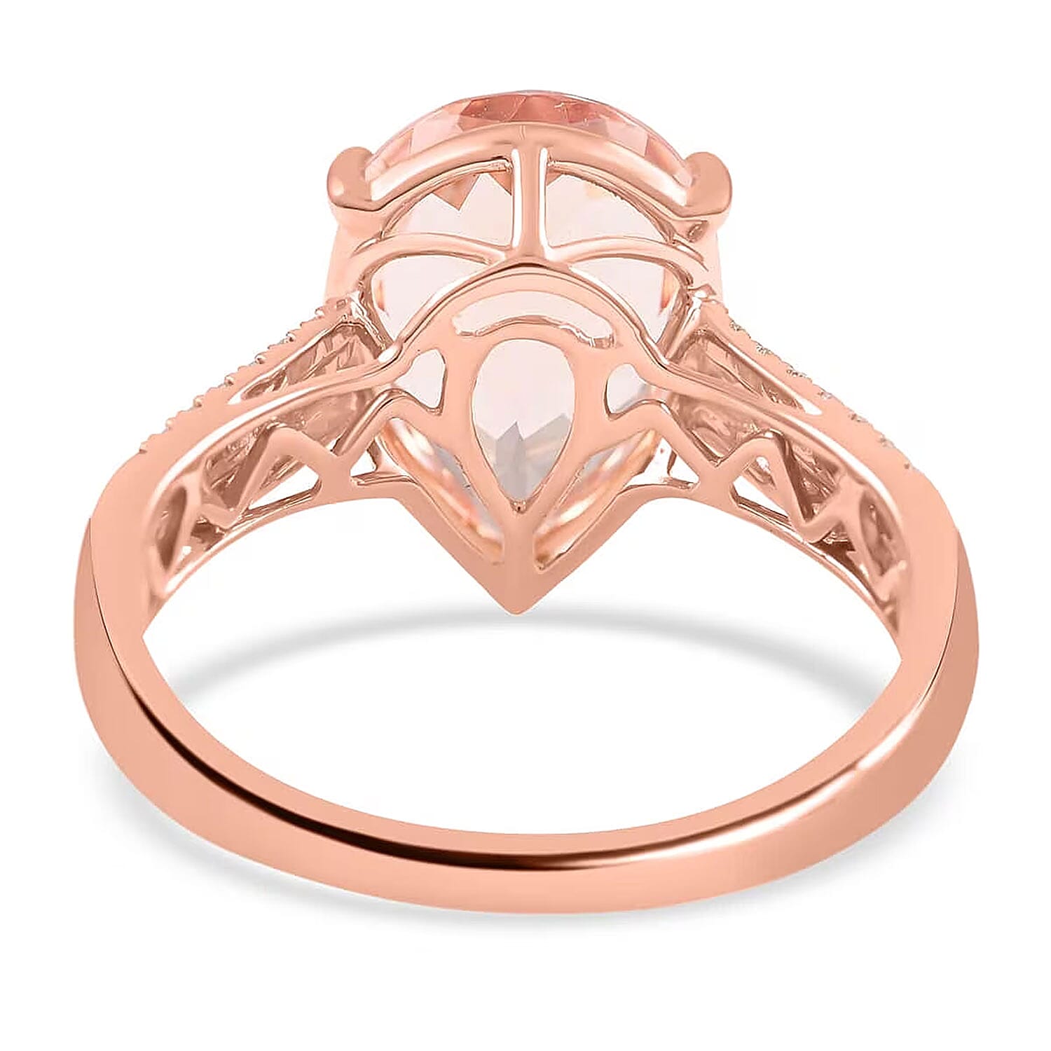 Certified and Appraised Iliana AAA Marropino Morganite and G-H SI Diamond 3.80 ctw Ring in 18K Rose Gold (Size 10.5)
