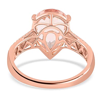 Certified and Appraised Iliana AAA Marropino Morganite and G-H SI Diamond 3.80 ctw Ring in 18K Rose Gold (Size 10.5)