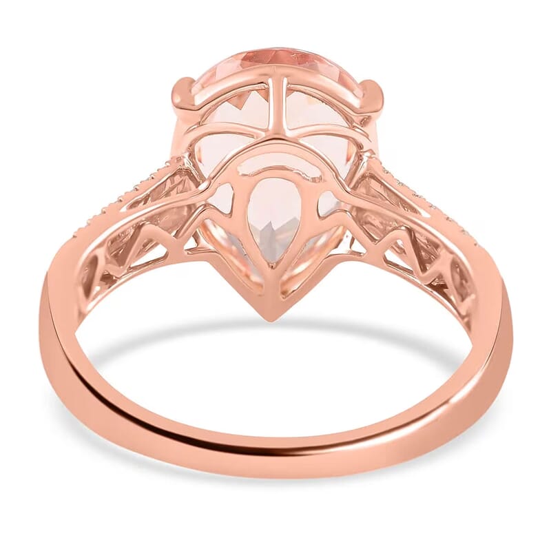 Certified and Appraised Iliana AAA Marropino Morganite and G-H SI Diamond 3.80 ctw Ring in 18K Rose Gold (Size 10.5)