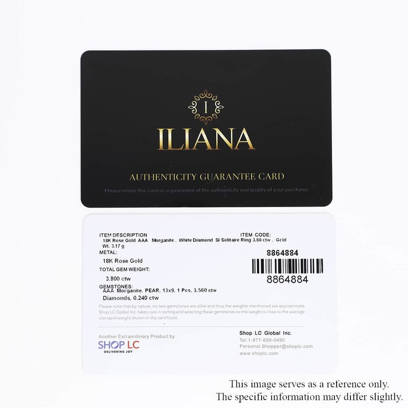 Certified and Appraised Iliana AAA Marropino Morganite and G-H SI Diamond 3.80 ctw Ring in 18K Rose Gold (Size 10.5)