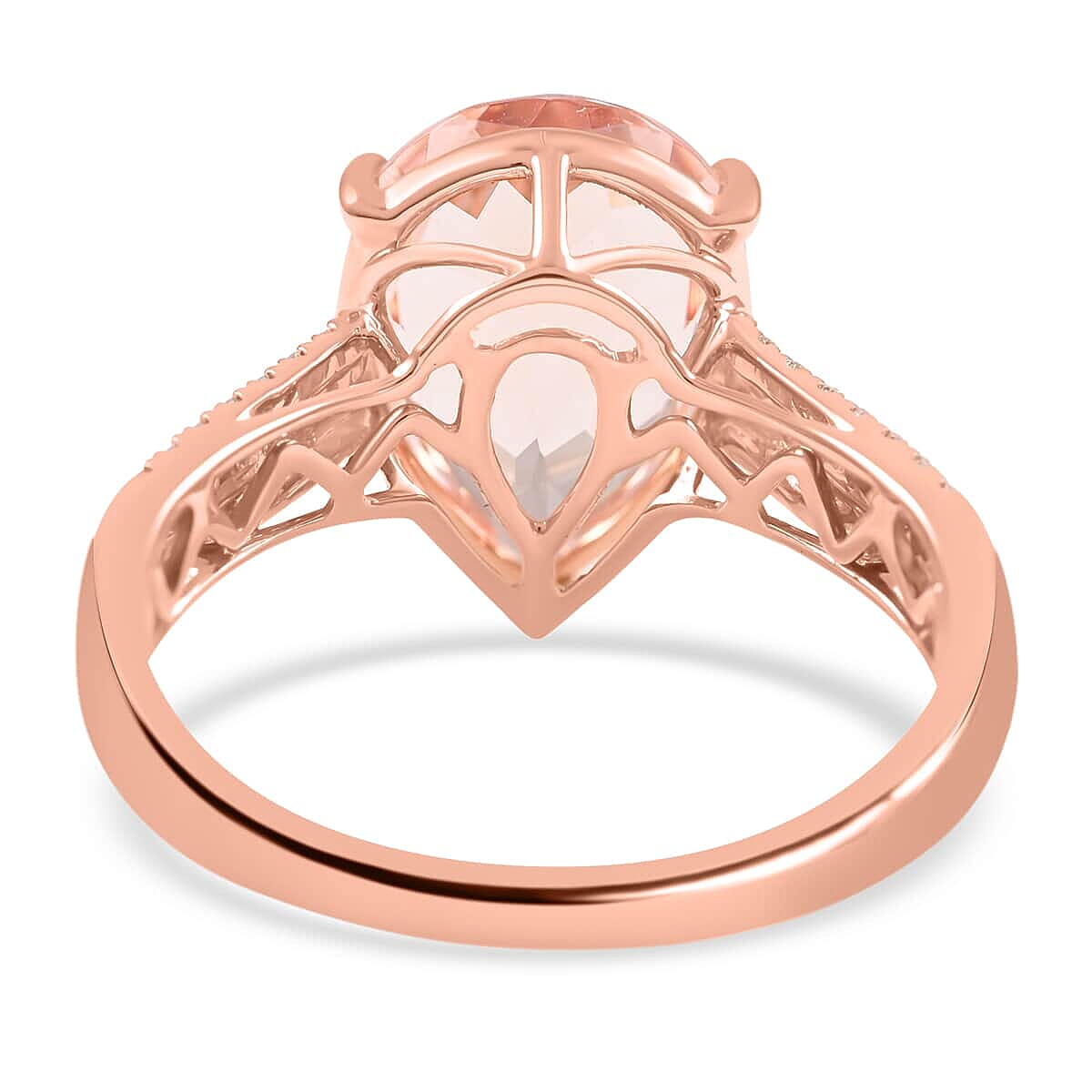 Certified and Appraised Iliana AAA Marropino Morganite and G-H SI Diamond 3.80 ctw Ring in 18K Rose Gold (Size 11.0) image number 4