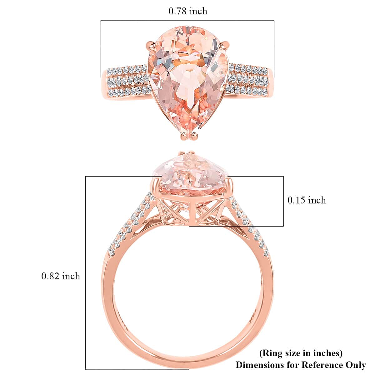 Certified and Appraised Iliana AAA Marropino Morganite and G-H SI Diamond 3.80 ctw Ring in 18K Rose Gold (Size 11.0) image number 5
