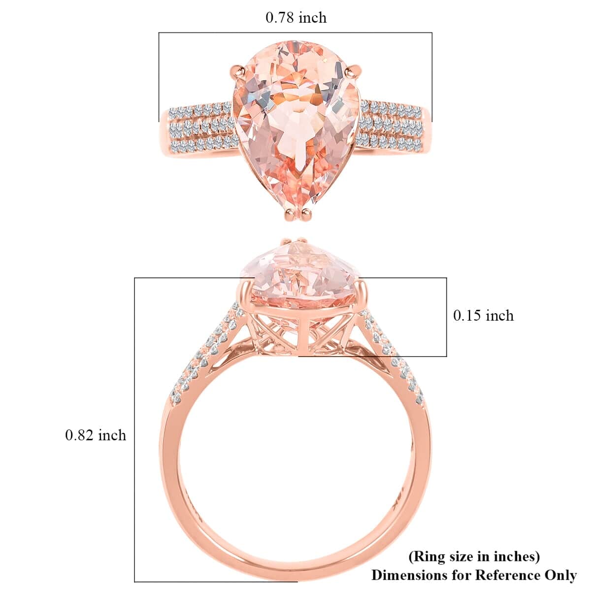 Certified and Appraised Iliana AAA Marropino Morganite and G-H SI Diamond 3.80 ctw Ring in 18K Rose Gold (Size 7.5) image number 5