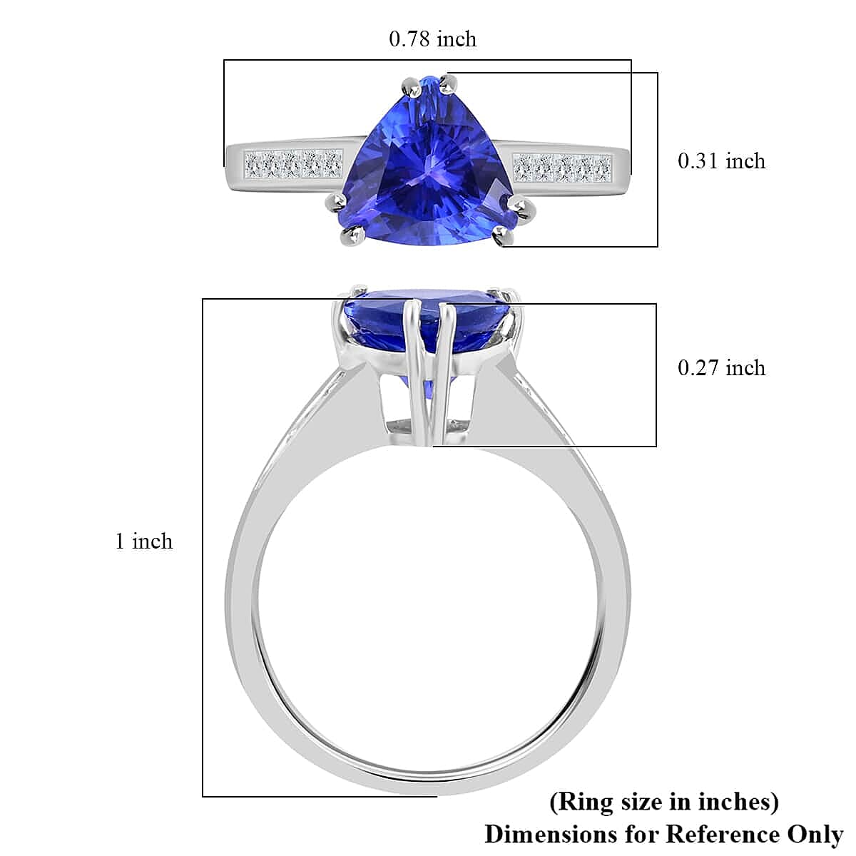 Certified and Appraised Rhapsody 950 Platinum AAAA Tanzanite and E-F VS Diamond Ring (Size 9.5) 5.20 Grams 2.10 ctw image number 4