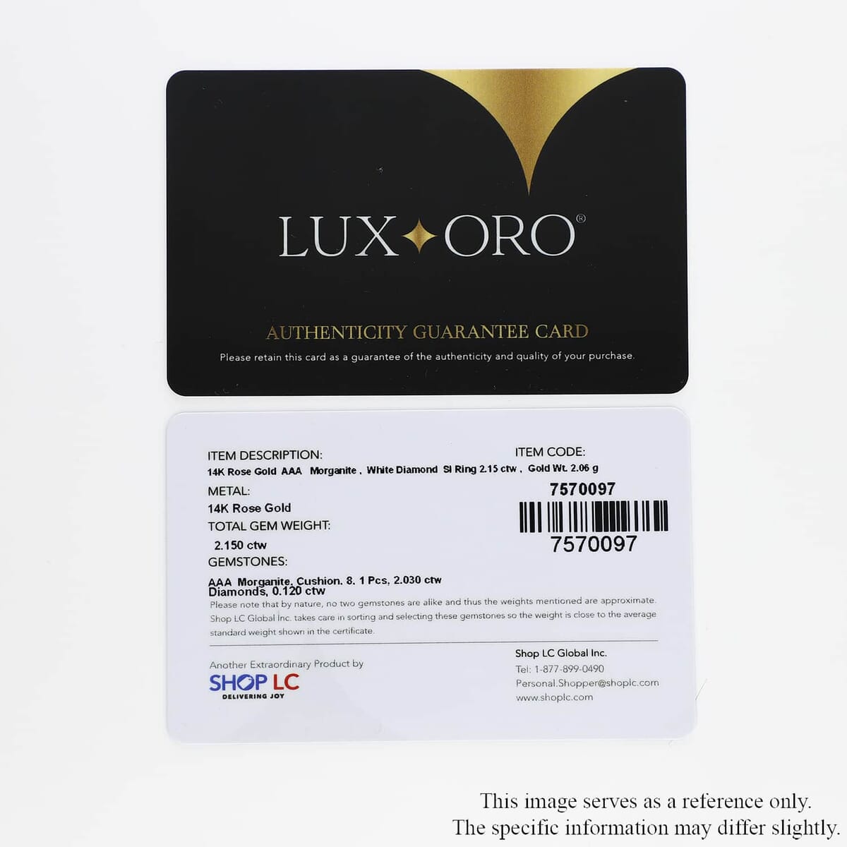 Certified and Appraised Luxoro 14K Rose Gold AAA Marropino Morganit and G-H I2 Diamond Ring (Size 5.0) 2.15 ctw image number 7