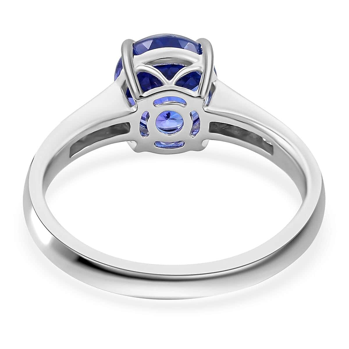 Certified & Appraised Rhapsody 950 Platinum AAAA Tanzanite and E-F VS Diamond Ring (Size 11.0) 5.20 Grams 2.50 ctw image number 4