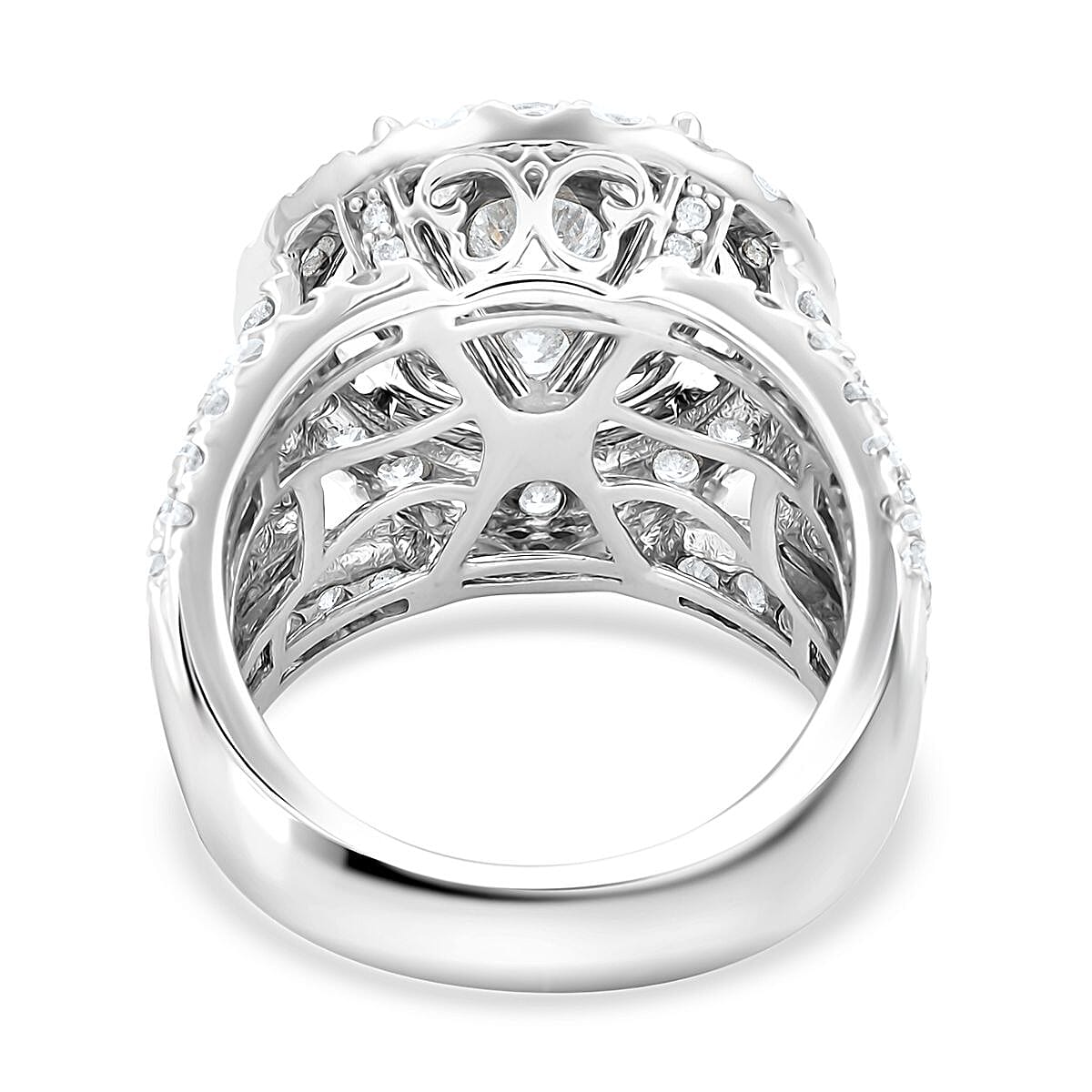 Rosy Blue Closeout 10K White Gold Diamond (G, I1-I2) Ring (Size 7.0) 9.60 Grams 4.00 ctw