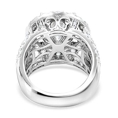 Rosy Blue Closeout 10K White Gold Diamond (G, I1-I2) Ring (Size 7.0) 9.60 Grams 4.00 ctw