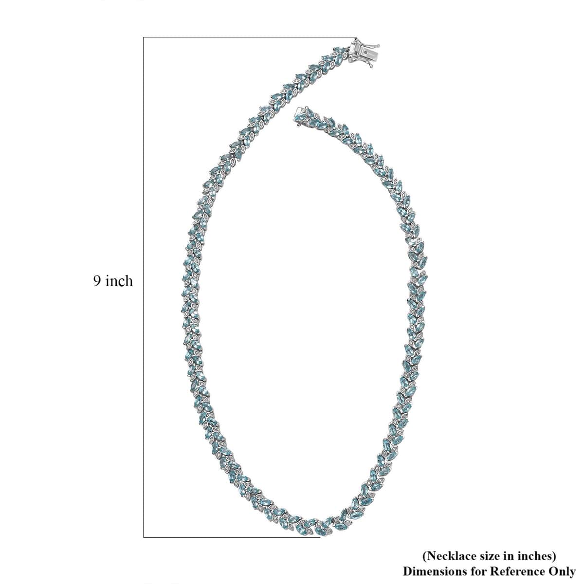 Doorbuster Madagascar Blue Apatite and White Zircon Necklace 18 Inches in Platinum Over Sterling Silver 23.60 ctw image number 5