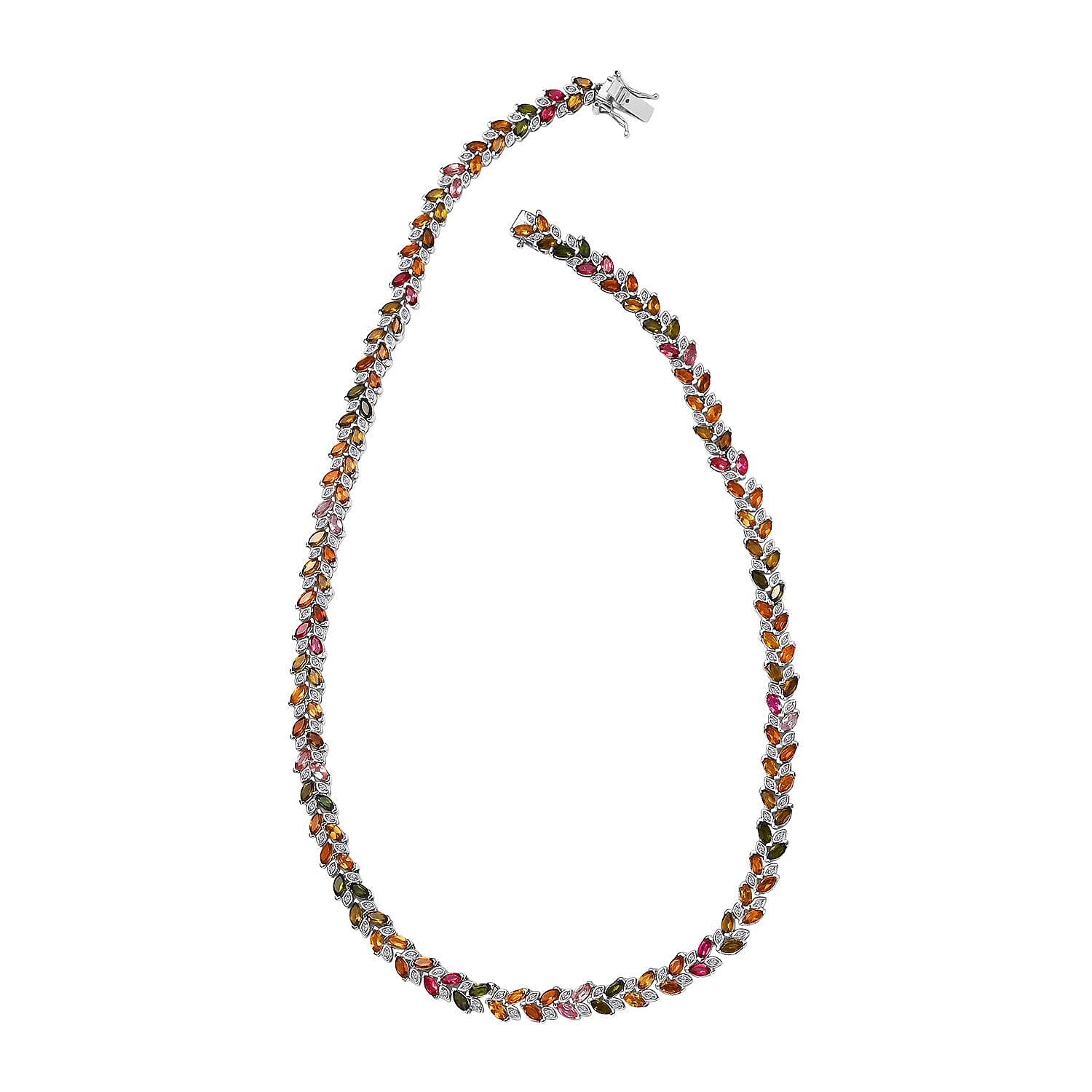 DIFFERENT NECKLACE PREMIUM　53cm ジョージ Buy D'Joy Multi-Tourmaline and White Zircon Leaf Necklace 18