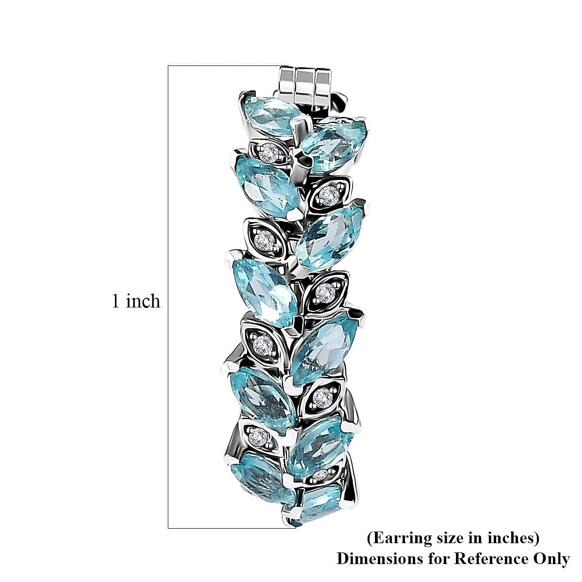 Buy Betroka Blue Apatite and White Zircon Leaf Hoop Earrings