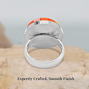 Multi Color Murano Style Ring in Stainless Steel (Size 9.0)