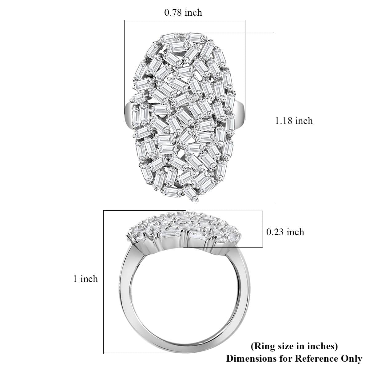 GP White Zircon Ring in Rhodium Over Sterling Silver (Size 10.0) 5.00 ctw image number 5