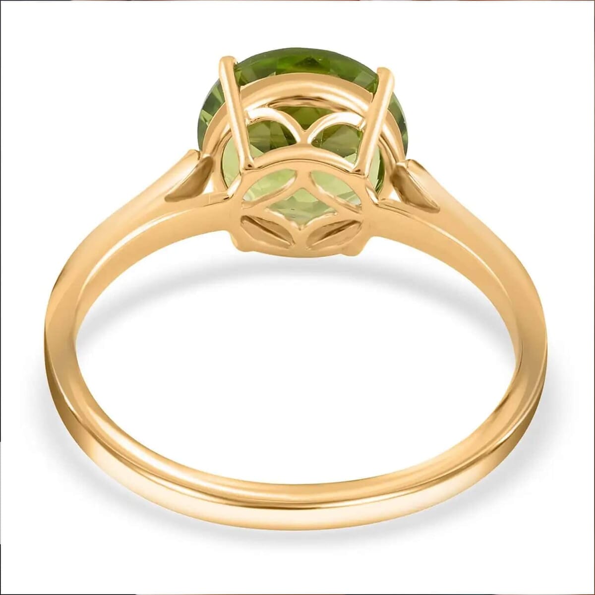 Certified and Appraised Luxoro AAA Peridot and I1 Diamond 4.20 ctw Ring in 10K Yellow Gold (Size 4.5) image number 5