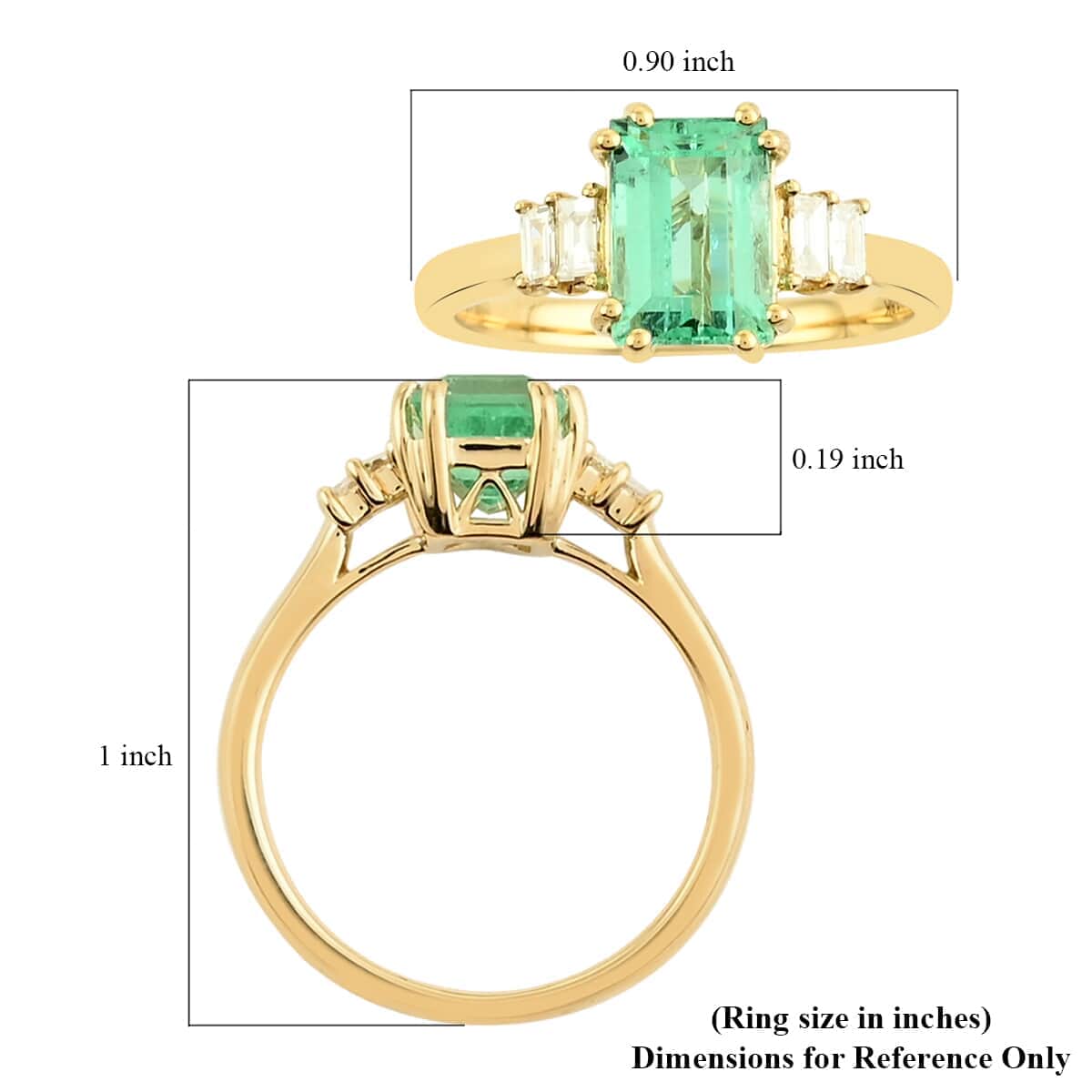 ONE OF A KIND Iliana AAA Boyaca Colombian Emerald and G-H SI Diamond 2.05 ctw Ring in 18K Yellow Gold (Size 7.5) image number 4