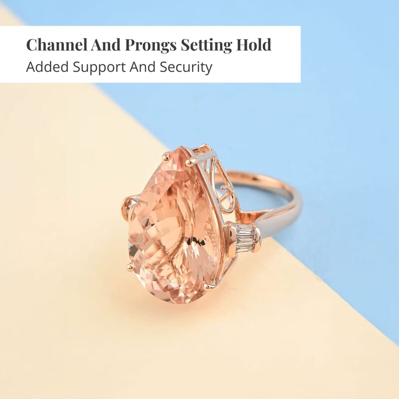 Certified and Appraised Iliana AAA Marropino Morganite and G-H SI Diamond 11.85 ctw Ring in 18K Rose Gold (Size 6.0) 5.95 Grams