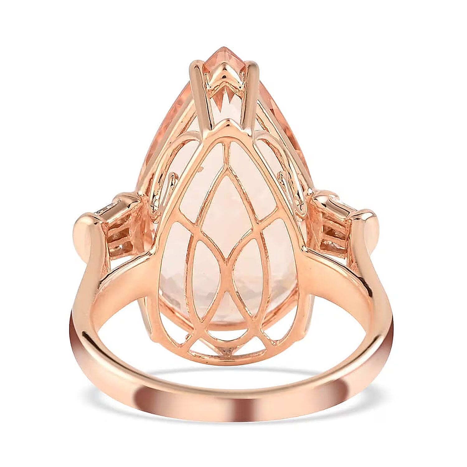 Certified and Appraised Iliana AAA Marropino Morganite and G-H SI Diamond 11.85 ctw Ring in 18K Rose Gold (Size 6.0) 5.95 Grams