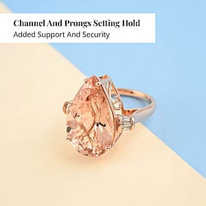 Certified and Appraised Iliana AAA Marropino Morganite and G-H SI Diamond 11.85 ctw Ring in 18K Rose Gold (Size 8.0) 5.95 Grams