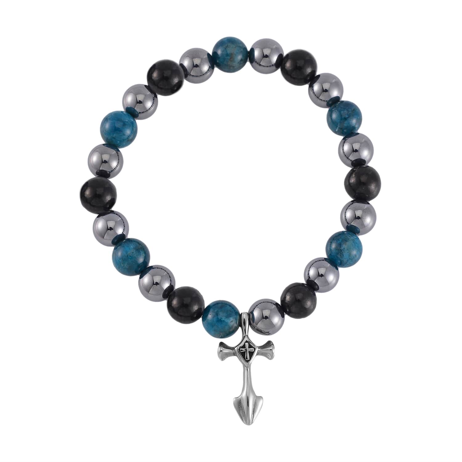 Shungite buy Blue Apatite Jewelry Set Necklace + Bracelet