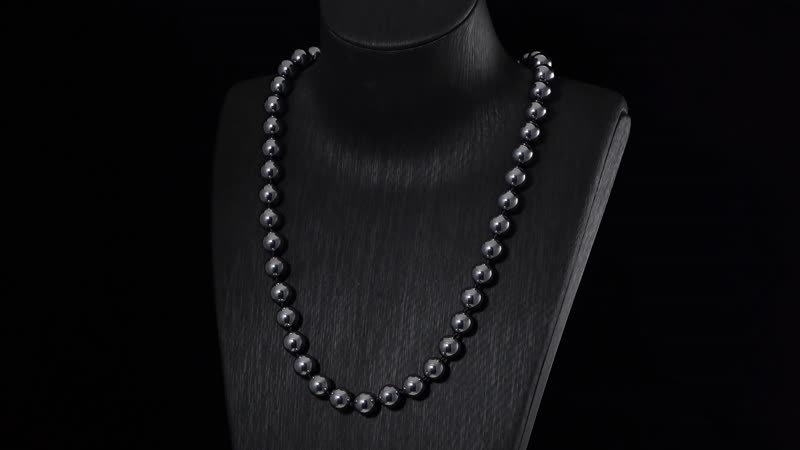 Terahertz 9-11mm Beaded Necklace 24 Inches in Rhodium Over Sterling Silver 360.00 ctw