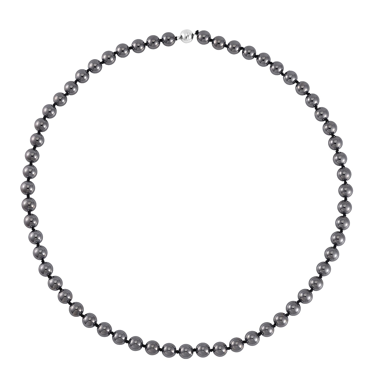 Terahertz 9-11mm Beaded Necklace 24 Inches in Rhodium Over Sterling Silver 360.00 ctw