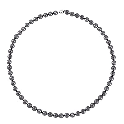 Terahertz 9-11mm Beaded Necklace 24 Inches in Rhodium Over Sterling Silver 360.00 ctw