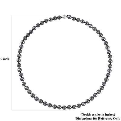 Terahertz 9-11mm Beaded Necklace 24 Inches in Rhodium Over Sterling Silver 360.00 ctw