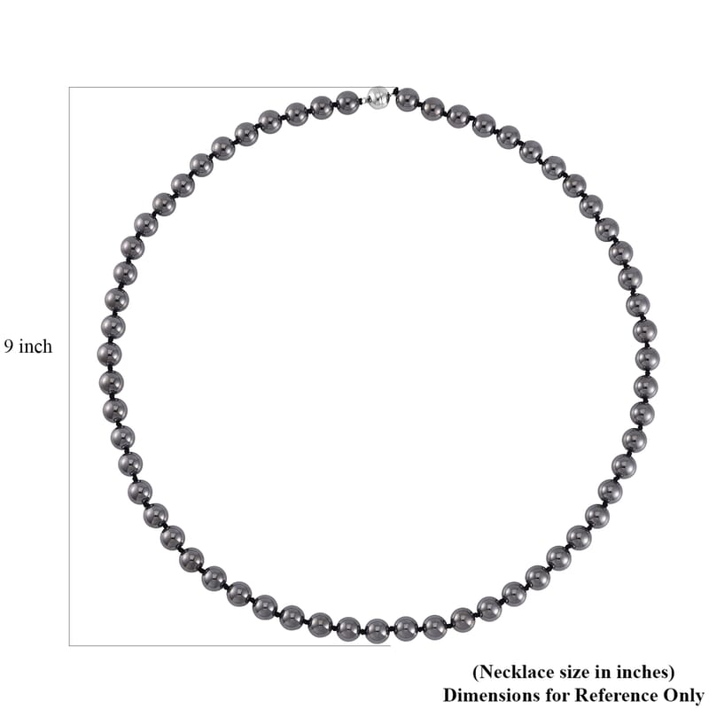 Terahertz 9-11mm Beaded Necklace 24 Inches in Rhodium Over Sterling Silver 360.00 ctw