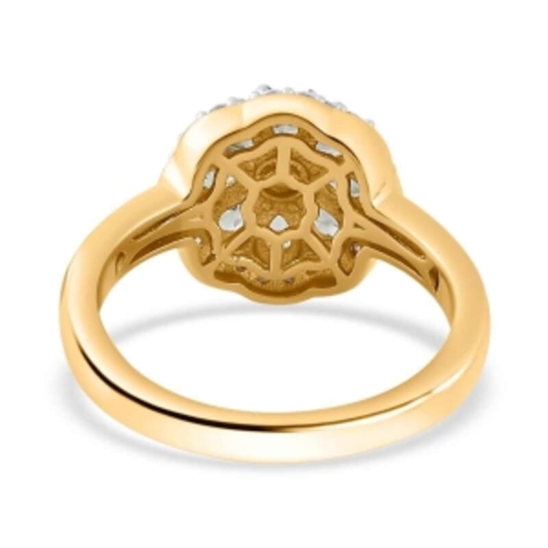 Alexandrite Alexandrite and Moissanite 1.07 ctw Fancy Ring in Vermeil Yellow Gold Over Sterling Silver (Size 11.5)