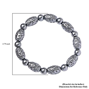 Doorbuster Terahertz 105.00 ctw Beaded and Carved Barrel Stretch Bracelet
