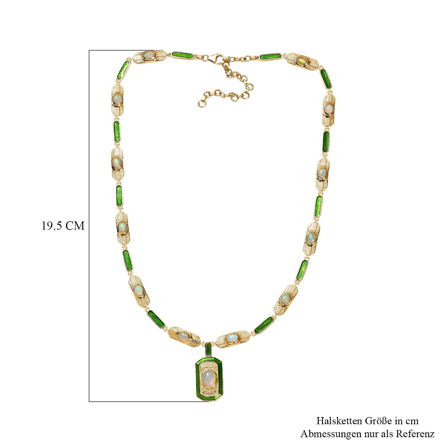 Premium Ethiopian Welo Opal 5.16 ctw Necklace in 18K Vermeil Yellow Gold Over Sterling Silver 18 Inches (26 g)