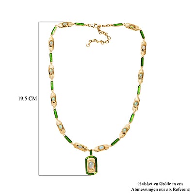 Premium Ethiopian Welo Opal 5.16 ctw Necklace in 18K Vermeil Yellow Gold Over Sterling Silver 18 Inches (26 g)