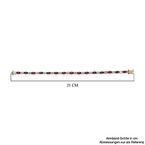 Premium Ethiopian Welo Opal 13.86 ctw Bracelet in 18K Vermeil Yellow Gold Over Sterling Silver (8 In) (11.02 g)