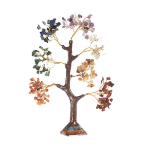 Seven Chakra Gemstone Tree With Pyramid Orgone Base  (Approx 0.881 lbs)