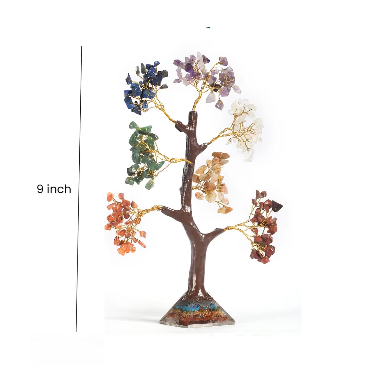 Seven Chakra Gemstone Tree With Pyramid Orgone Base  (Approx 0.881 lbs) image number 6