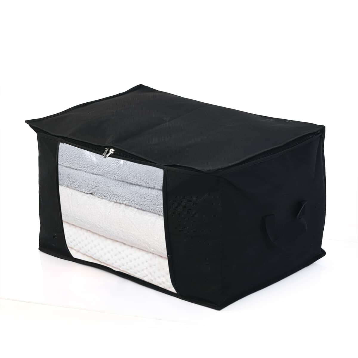 Set of 5 Black Non-Woven Fabric Storage Bag with Clear Window image number 1