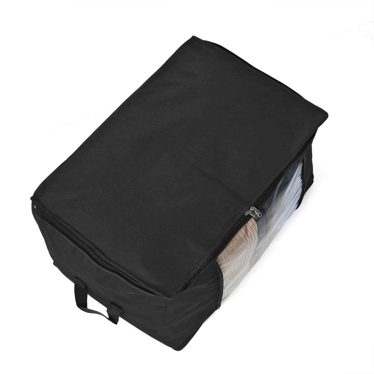 Set of 5 Black Non-Woven Fabric Storage Bag with Clear Window image number 2