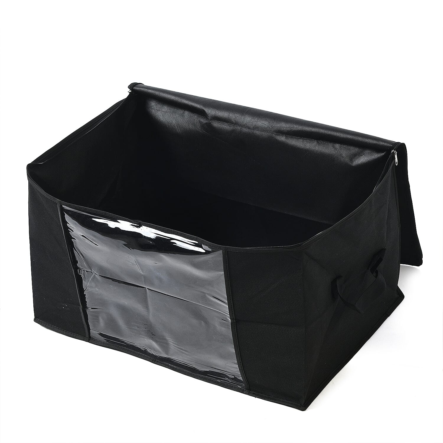 Set of 5 Black Non-Woven Fabric Storage Bag with Clear Window