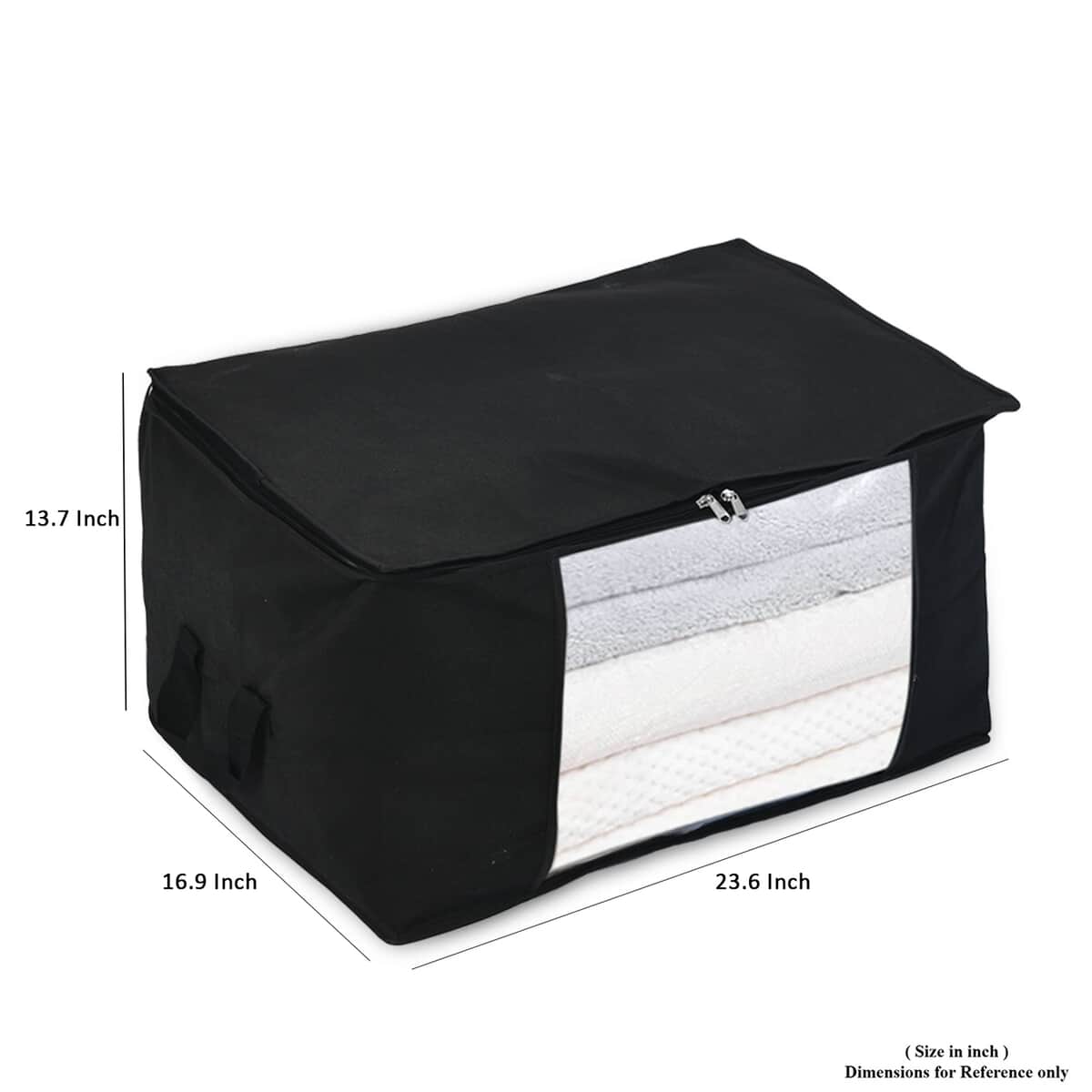 Set of 5 Black Non-Woven Fabric Storage Bag with Clear Window image number 6