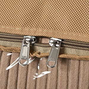 Set of 5 Dark Beige Non-Woven Fabric Storage Bag with Clear Window