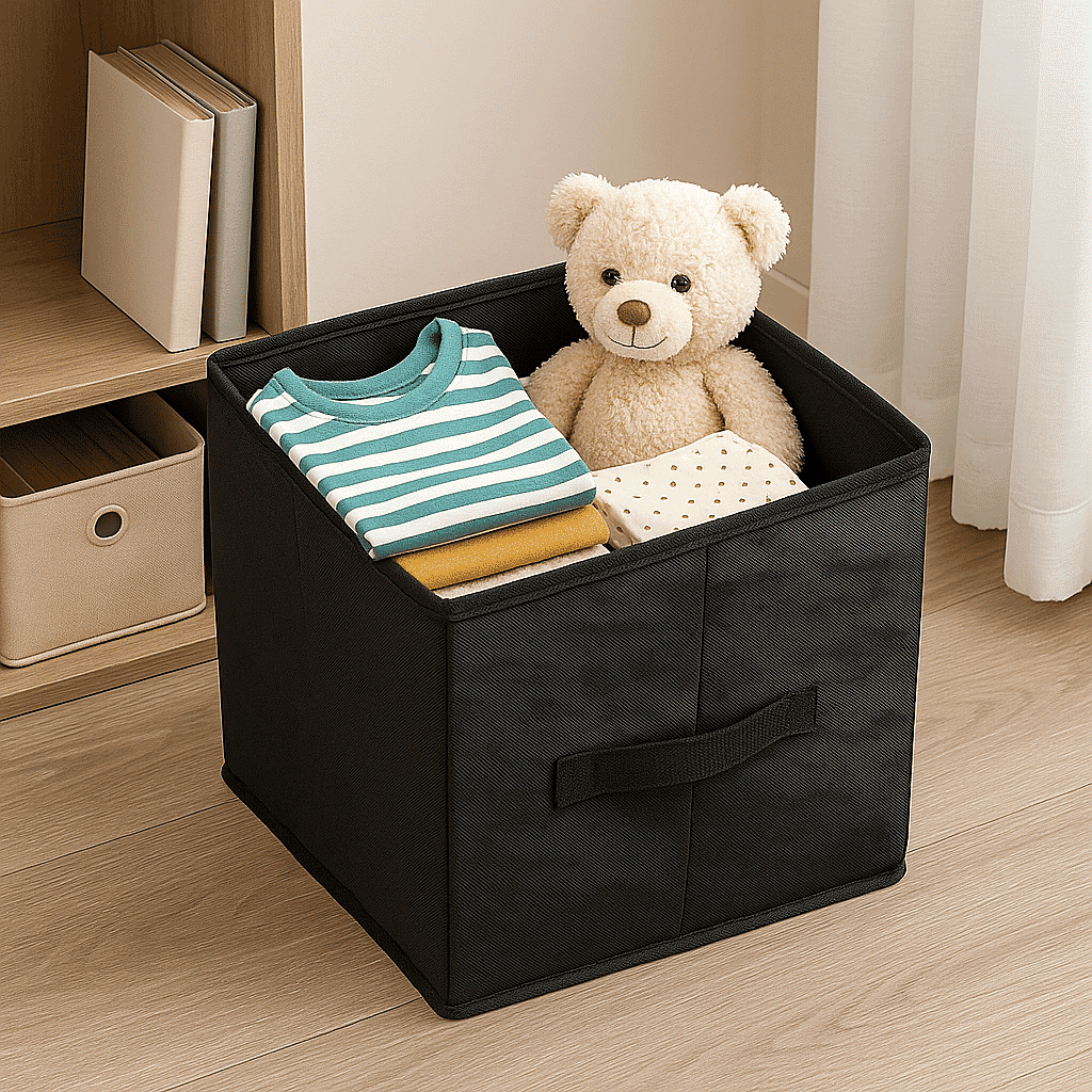 Set of 6 Cube Collapsible Organizer - Black