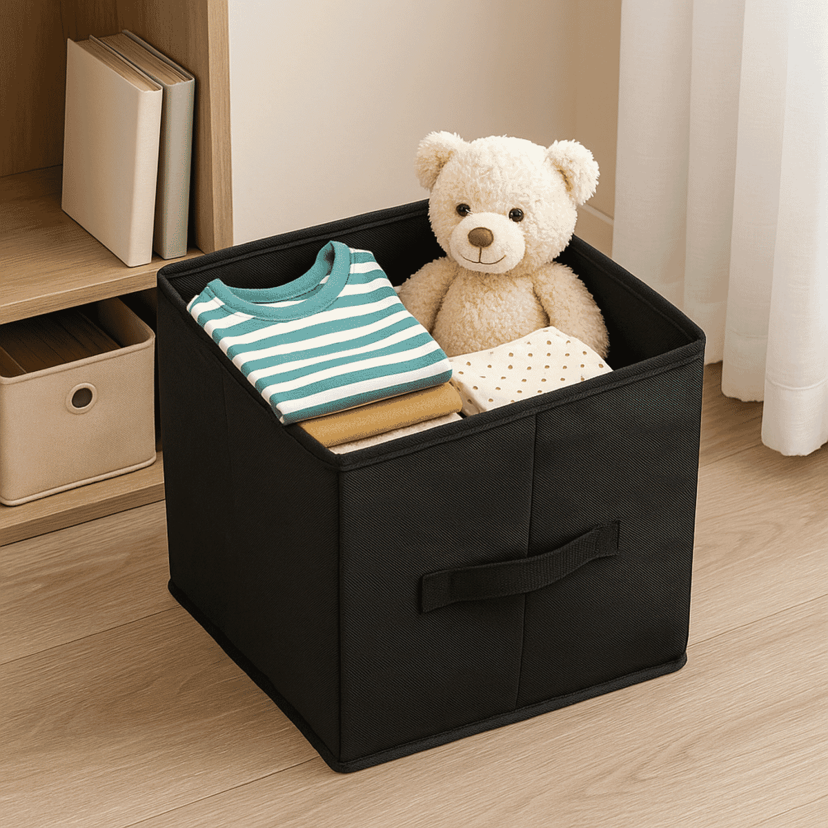 Set of 6 Cube Collapsible Organizer - Black image number 1