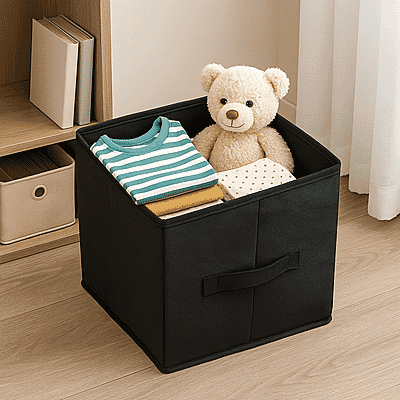 Set of 6 Cube Collapsible Organizer - Black