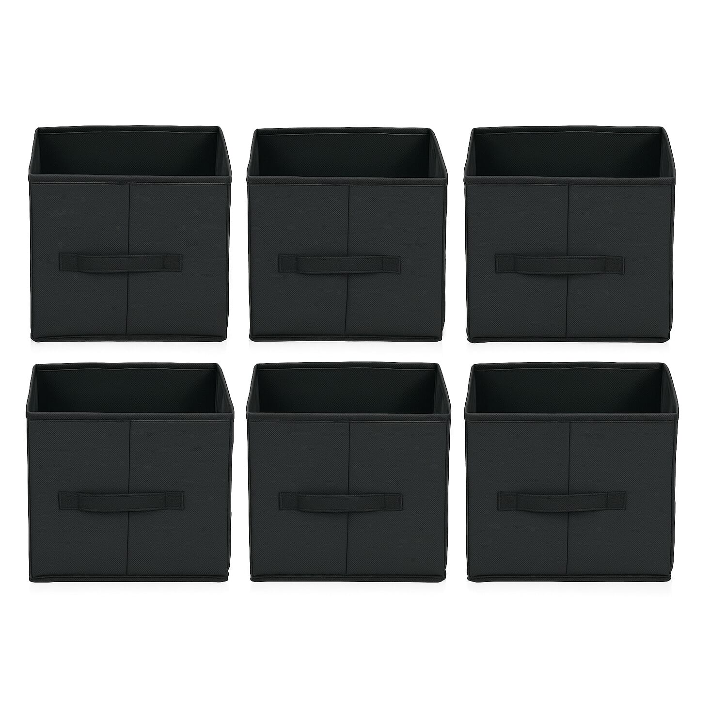 Set of 6 Cube Collapsible Organizer - Black