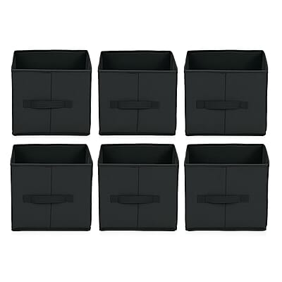Set of 6 Cube Collapsible Organizer - Black